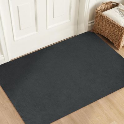 Aoxisicoo Ultra-Thin Indoor Doormat 36x79 Inch-Low Profile Non-Slip Entryway Mat,Washable Absorbent Floor Mat with Dirt-Resistant Design for Front Door,Kitchen,Hallway,Dark Grey