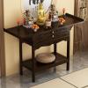 Bamboo Meditation Altar Table with Storage - Buddhist Shrine Cabinet for Home Use, Small Altar Table Bamboo Pooja Cabinet with Convertible Drawer and Door Compartment A1 47.2"Lx15.7"Wx39.4"H/120*40cm view 1