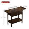 Bamboo Meditation Altar Table with Storage - Buddhist Shrine Cabinet for Home Use, Small Altar Table Bamboo Pooja Cabinet with Convertible Drawer and Door Compartment A1 47.2"Lx15.7"Wx39.4"H/120*40cm view 3