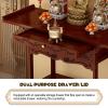 Bamboo Meditation Altar Table with Storage - Buddhist Shrine Cabinet for Home Use, Small Altar Table Bamboo Pooja Cabinet with Convertible Drawer and Door Compartment A1 47.2"Lx15.7"Wx39.4"H/120*40cm view 4