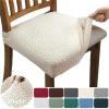 6Pcs Stretch Chair Seat Covers Elastic Solid Colors Chair Seat Covers Jacquard Shell Chair Cover Washable Anti-dust Armless Wedding Home(Camel) view 3
