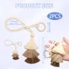 2 Pack Boho Curtain Tiebacks,Beige Hand Knitting Cotton Curtain Holdbacks with Adjustable Natural Wooden Bead for Indoor Outdoor Drapes Decorative view 3