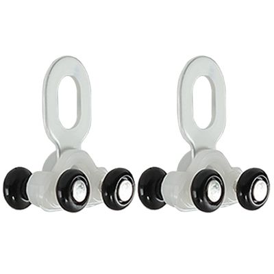 20Pcs Double Row Curtain Track Rollers, Silent Heavy Duty Drop Ceiling Curtains Rails Pulleys, White