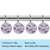 12 Pack Decorative Shower Curtain Hooks, Durable Stainless Steel Rings Hooks for Bathroom Shower Window Rods Curtains view 3
