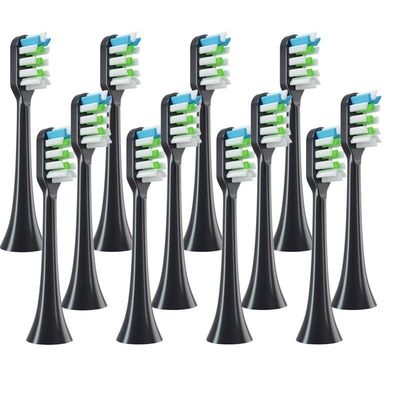 ZJgZmslcd 12 PCS Compatible with SOOCAS X3/X3U/X5 Brush Heads Replaceable Soft Sonic Electric Toothbrush Clean Brush Vacuum Bristle Nozzles(12pcs Black)
