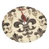 Fleur-de-Lis and Coat Arms Knight Christmas Tree Skirt Luxury Plush Extra Large Tree Skirts Xmas Tree Skirts Classic Retro Christmas Tree Base Cover Holiday Tree Mat for Xmas Tree Decorations 36" view 1