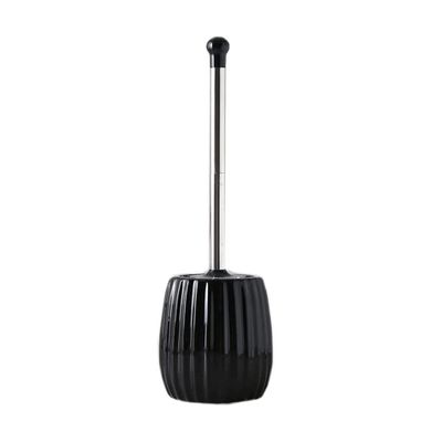 CWENZXDIA Toilet Brush Ceramic Toilet Brush with Holder Set Stainless Steel Long Handle Decorative in The Bathroom Brushs Holder Set(Black)