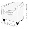 2 Piece Club Chair Slipcover High Stretch Tub Chair Slipcover Furniture Protector(Color:Brown) view 2