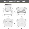 2 Piece Club Chair Slipcover High Stretch Tub Chair Slipcover Furniture Protector(Color:Brown) view 3