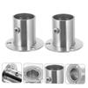 COOLHIYA 2Pcs Stainless Steel Curtain Rod Holders Brackets with Flat Wall Mount Rustproof Closet Rod Supports for Shower Curtains and Wardrobes Easy Installation with Screw Fixing Elegant view 3