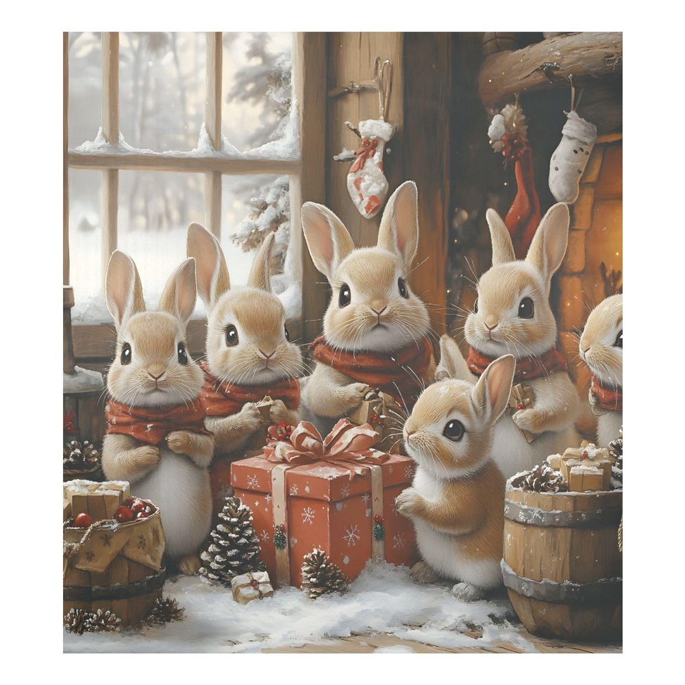 ALAZA Rabbit Bunny Christmas Funny Dishwasher Magnet Cover Sticker Decorative Refrigerator Magnet Panel Decal Cover for Home Kitchen Appliance Decor