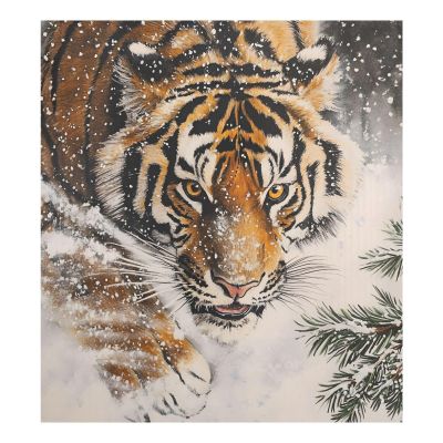ALAZA Tiger Snow Winter Pine Tree Dishwasher Magnet Cover Sticker Decorative Refrigerator Magnet Panel Decal Cover for Home Kitchen Appliance Decor