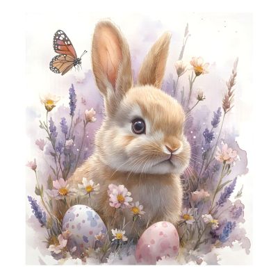 ALAZA Rabbit Bunny Butterfly Egg Flower Watercolor Dishwasher Magnet Cover Sticker Decorative Refrigerator Magnet Panel Decal Cover for Home Kitchen Appliance Decor