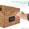 Best Choice Products Pantry Baskets Set of 2 16x12in Water Hyacinth Storage Baskets, Woven Wicker Kitchen Organizers with handles w/Chalkboard Label Chalk Marker - Chestnut view 2