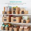 Best Choice Products Pantry Baskets Set of 2 16x12in Water Hyacinth Storage Baskets, Woven Wicker Kitchen Organizers with handles w/Chalkboard Label Chalk Marker - Chestnut view 4