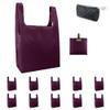 BeeGreen Burgundy Reusable Grocery Bags with Zipper Storage Pouch 10 Packs Wine Red Reusable Shopping Bags Bulk Foldable-Machine Washable view 1