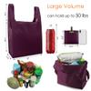 BeeGreen Burgundy Reusable Grocery Bags with Zipper Storage Pouch 10 Packs Wine Red Reusable Shopping Bags Bulk Foldable-Machine Washable view 2
