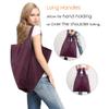 BeeGreen Burgundy Reusable Grocery Bags with Zipper Storage Pouch 10 Packs Wine Red Reusable Shopping Bags Bulk Foldable-Machine Washable view 3