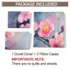 GKPLY Floral Duvet Cover Twin - Pink Florals Bedding Sets - Simple Gray Flower Comforter Cover with Zipper - 3 Pieces with 2 Pillowcases - Bedroom Decor & Gifts for Women view 4