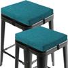 DOGACA Set of 2 Stool Cushion Square with Ties 14/16/18/20/22", Non-Slip Bar Stool Square Seat Cushion with with Machine Washable Cover - Two Pads Only(25,45x15cm/18x6in) view 1