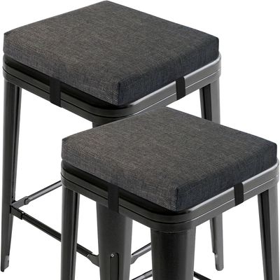 DOGACA Set of 2 Stool Cushion Square with Ties 14/16/18/20/22", Non-Slip Bar Stool Square Seat Cushion with with Machine Washable Cover - Two Pads Only(27,45x8cm/18x3in)
