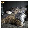 Duvet Cover Sets, Gray Luxury 100S/1000TC Egyptian Cotton Gold Royal Embroidery European Palace Bedding Set Duvet Cover Bed Sheet/Linen Pillowcase(C,King Size 4pcs) view 3