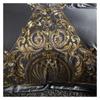 Duvet Cover Sets, Gray Luxury 100S/1000TC Egyptian Cotton Gold Royal Embroidery European Palace Bedding Set Duvet Cover Bed Sheet/Linen Pillowcase(C,King Size 4pcs) view 4