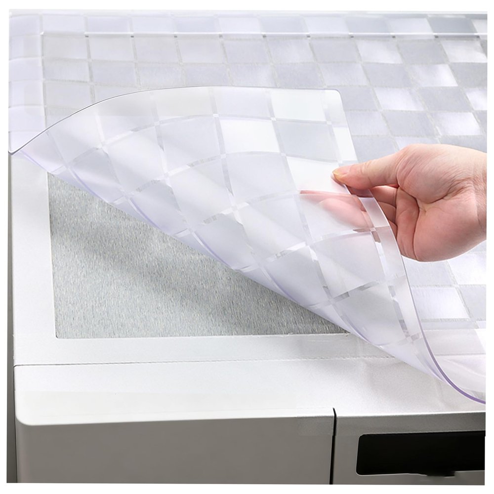 1.5mm Clear Table Cover Protector,PVC Plastic Desk Pads Mat Waterproof Easy Clean,92x32 Inch Anti Scratch Table Mat Glass,Coffee Glass Conference Pub Dinner Banquet Tablecloth