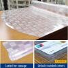1.5mm Clear Table Cover Protector,PVC Plastic Desk Pads Mat Waterproof Easy Clean,92x32 Inch Anti Scratch Table Mat Glass,Coffee Glass Conference Pub Dinner Banquet Tablecloth view 4