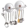 Kitchen Utensils Holder Hanging Racks 304 Stainless Steel Rail Utensil Storage Hanger Wall Mounted Rack for Tools and Pots(40cm) view 2