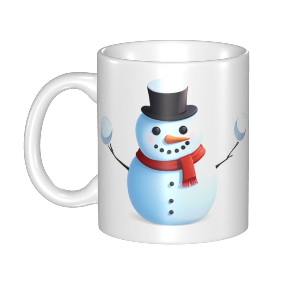 WHJDPP Marshmallow Snowman Picture mug ceramic Mugs for cappuccino, latte, cereal, yogurt, milk, hot or cold drinks Micro-wave oven