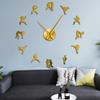 Karate Taekwondo Large DIY Wall Clock Athlete Fighting Mirror Wall Stickers Wall Watch Clocks Living Room Decoration Horologe(Black,47inch) view 2