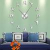Karate Taekwondo Large DIY Wall Clock Athlete Fighting Mirror Wall Stickers Wall Watch Clocks Living Room Decoration Horologe(Black,47inch) view 3