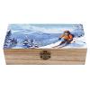 YHNNH Winter Skiing Wooden Storage Box Large Wood Box With Hinged Lid Natural Wood Storage Boxes for Crafts, Art, DIY, Stash, Keepsake, Gifts view 1