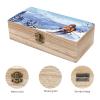 YHNNH Winter Skiing Wooden Storage Box Large Wood Box With Hinged Lid Natural Wood Storage Boxes for Crafts, Art, DIY, Stash, Keepsake, Gifts view 3