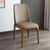 Dining Chairs Set of 2/4/6, Modern Kitchen & Dining Room Chairs with Premium Leather Seat, Comfortable Ergonomic Dining Chair Set for Dining Table, Chairs for Kitchen, Be Walnut Rack + Khaki Set of 4 view 1