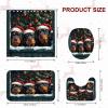 4PCS Christmas Rottweilers Dog Shower Curtain Set with Non-Slip Rug, U Shape Toilet Lid Cover Mat, Xmas Balls Window Puppy Bath Decor, Bathroom Accessory view 3