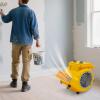 250W Floor Fan with 3 Speeds, Centrifugal Air Mover with 3 Blowing Angles and Timer Portable Floor Blower Fan Compact Carpet Dryer 14.7ft Power Cord for Drying Carpets Floors, Ventilation (Yellow) view 3