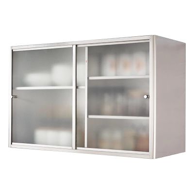 Stainless Steel Wall Cabinet with 2 Sliding Doors and Adjustable Shelves,Hanging Medical Cabinet,Floating Cabinet Utility Cabinet,Over Toilet Bathroom Upper Cabinets for Kitchen,Garage,Office,Warehou
