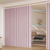 Accordion Door Curtains Interior Room Divider Bedroom Bathroom, Room Divider Curtains Privacy Pleated Folding Curtain with Magnetic Heat Out Blackout(Pink,W118.1 x H98.4 in) view 1