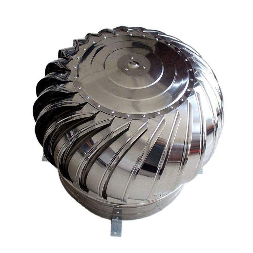 BSEARMG Chimney Cowl Cap,Spherical 304 Stainless Steel Exhaust Pipe Thickened Air Outlet Rainproof Rotating Chimney Spinner Cowl Rainproofsuitable (300MM)