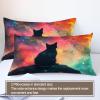 GKPLY Cat Print Bedding Sets - Mystical Cat Duvet Cover Full - Fantasy Galaxy Comforter Cover with Zipper - 3 Pieces with 2 Pillowcases - Bedroom Decor & Gifts view 4