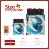 AKDODK Ocean Wave Print Christmas Drawstring Packaging Bags,Cloth Snack Bags,Suitable For Candy,Gifts And Storage view 4
