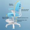Kids Desk Chair, Adjustable Swivel Chair for Kids with Rotating Handrail and Ergonomic Backrest, Children Study Chair for Boys and Girls (Blue) view 2