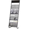KOMFGT Floor-Standing Magazine Rack, Magazine Stand, Commercial Literature Organizer Stand Black for Waiting Rooms/Showrooms/Hotel Lobby/Sales Area Easy Assembly view 1