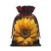 AKDODK Beautiful Sunflower 4 Print Christmas Drawstring Packaging Bags,Cloth Snack Bags,Suitable For Candy,Gifts And Storage view 2