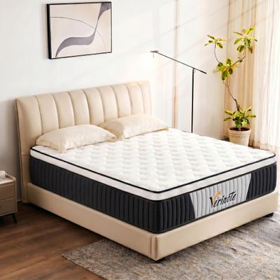 VERINOTE 12 Inch Full Mattress,Medium Firm Hybrid Memory Foam & Pocket Springs for Pressure Relief CertiPUR-US Certified Fiberglass Free, 500 Night Trial