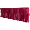 lyxamjrzyp Satin Table Skirt, Elegant Ruffled Desk Skirt for Rectangle Tables, Party Table Skirt for Weddings, Birthdays, Baby Showers, Banquets(Wine Red,20ft) view 1