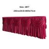 lyxamjrzyp Satin Table Skirt, Elegant Ruffled Desk Skirt for Rectangle Tables, Party Table Skirt for Weddings, Birthdays, Baby Showers, Banquets(Wine Red,20ft) view 2