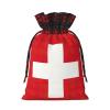 AKDODK Swiss Flag Print Christmas Drawstring Packaging Bags,Cloth Snack Bags,Suitable For Candy,Gifts And Storage view 2